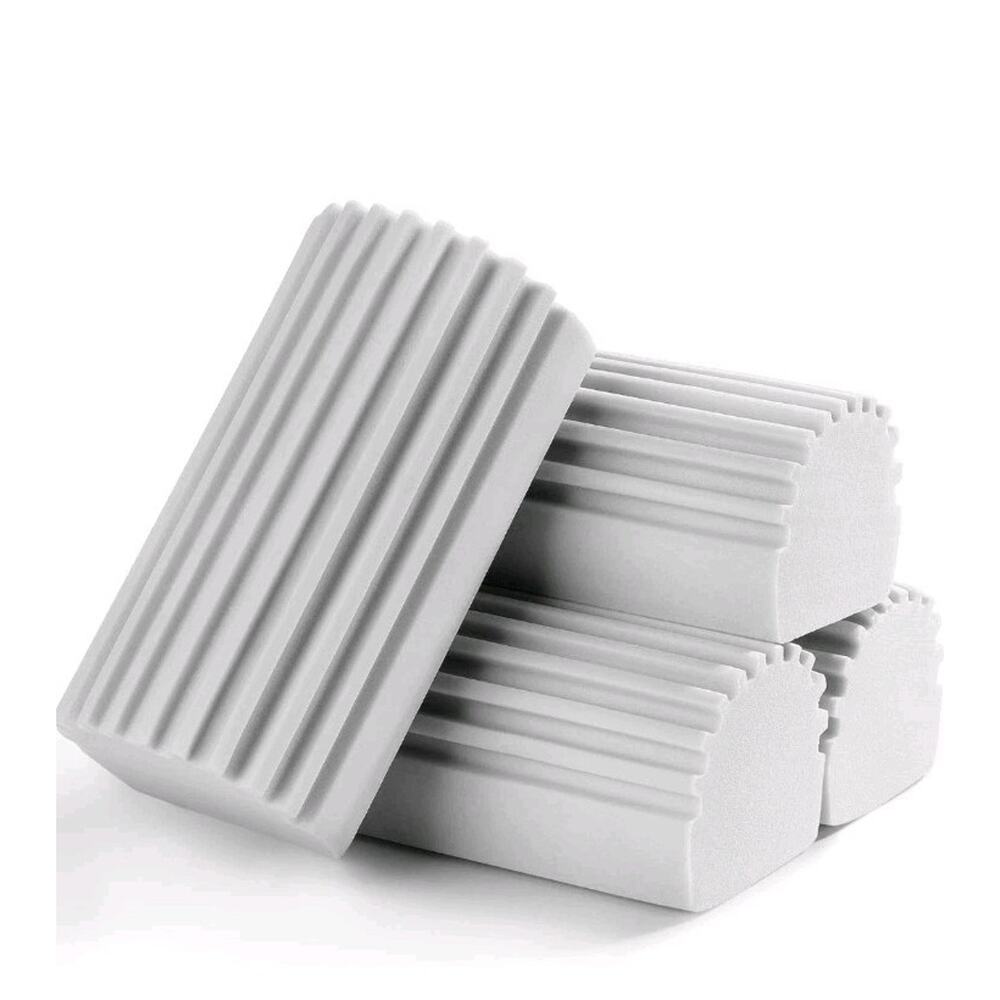 4-Pack Damp Clean Duster Sponges for Blinds, Glass, Vents & More, Gray